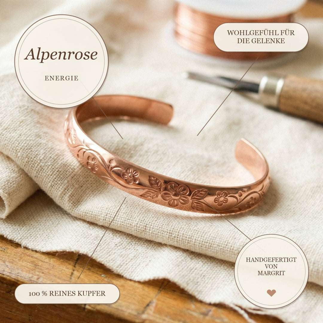 Margrits Alpenrose Kupferarmband