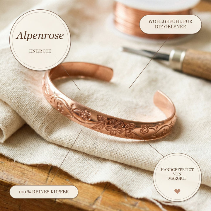 Margrits Alpenrose Kupferarmband