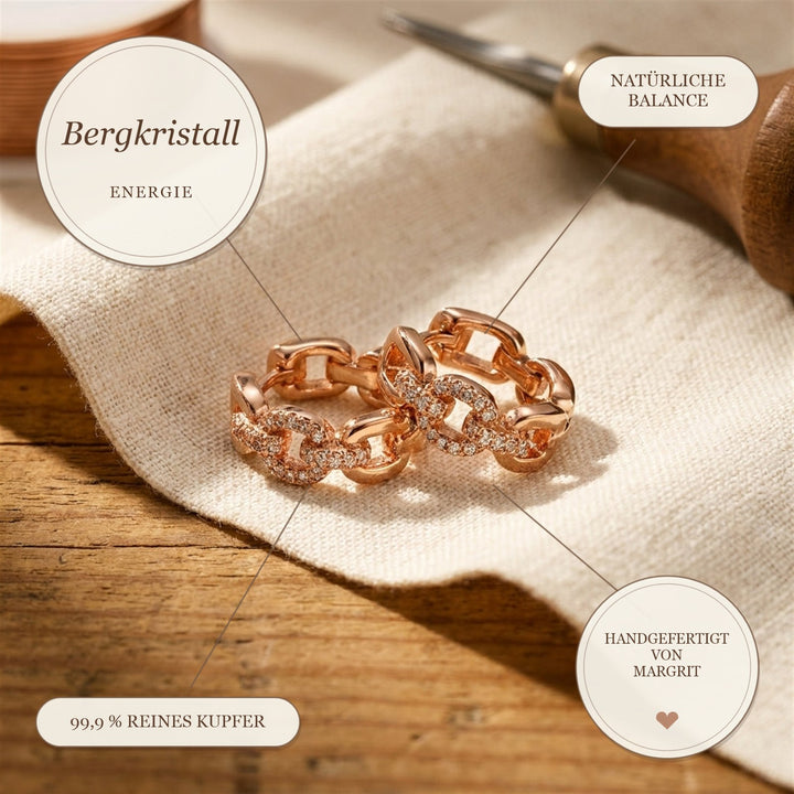 Margrits Bergkristall Kupfer-Ohrringe