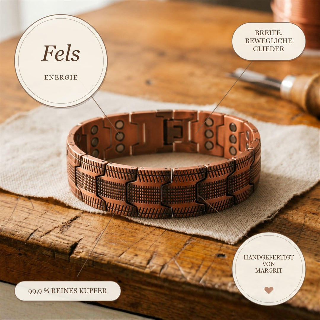 Margrits Fels Herren-Kupferarmband