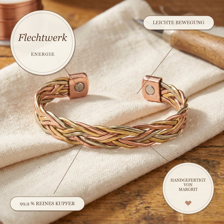 Margrits Flechtwerk Kupferarmband