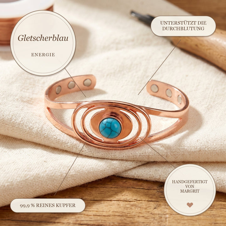Margrits Gletscherblau Kupferarmband