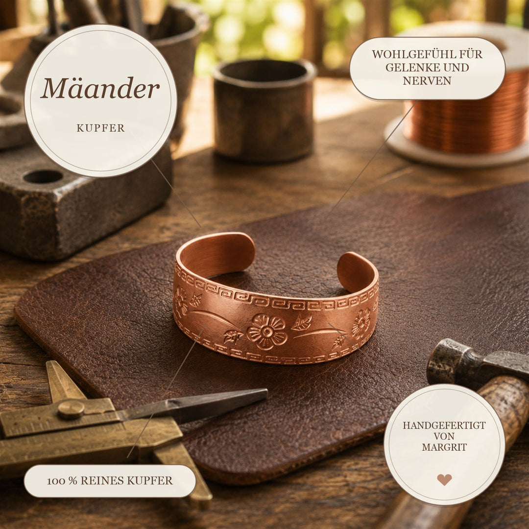 Margrits Mäander Kupferarmband