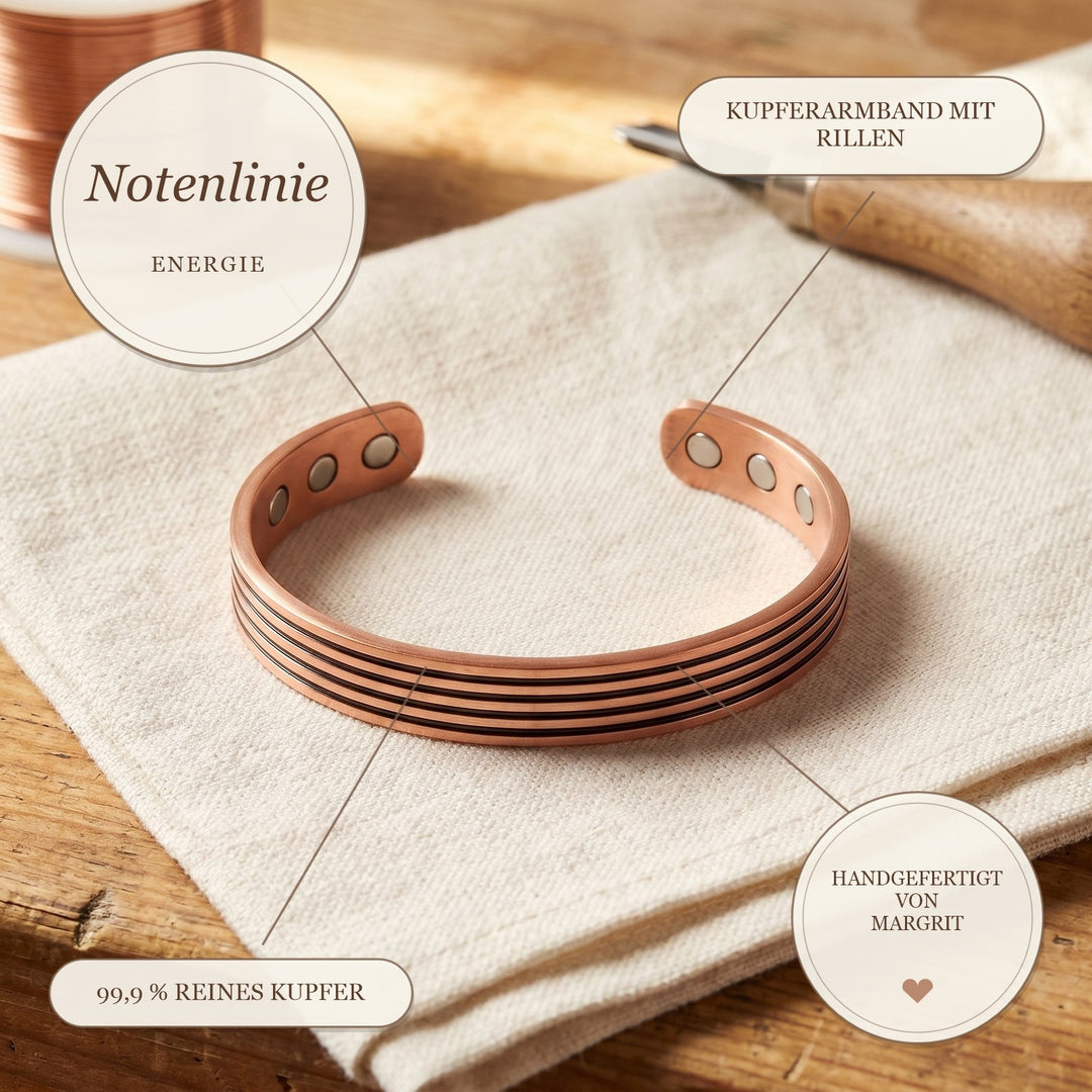 Margrits Notenlinie Kupferarmband