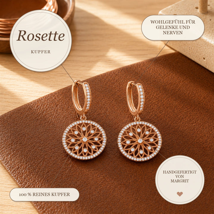 Margrits Rosette Kupfer-Ohrringe