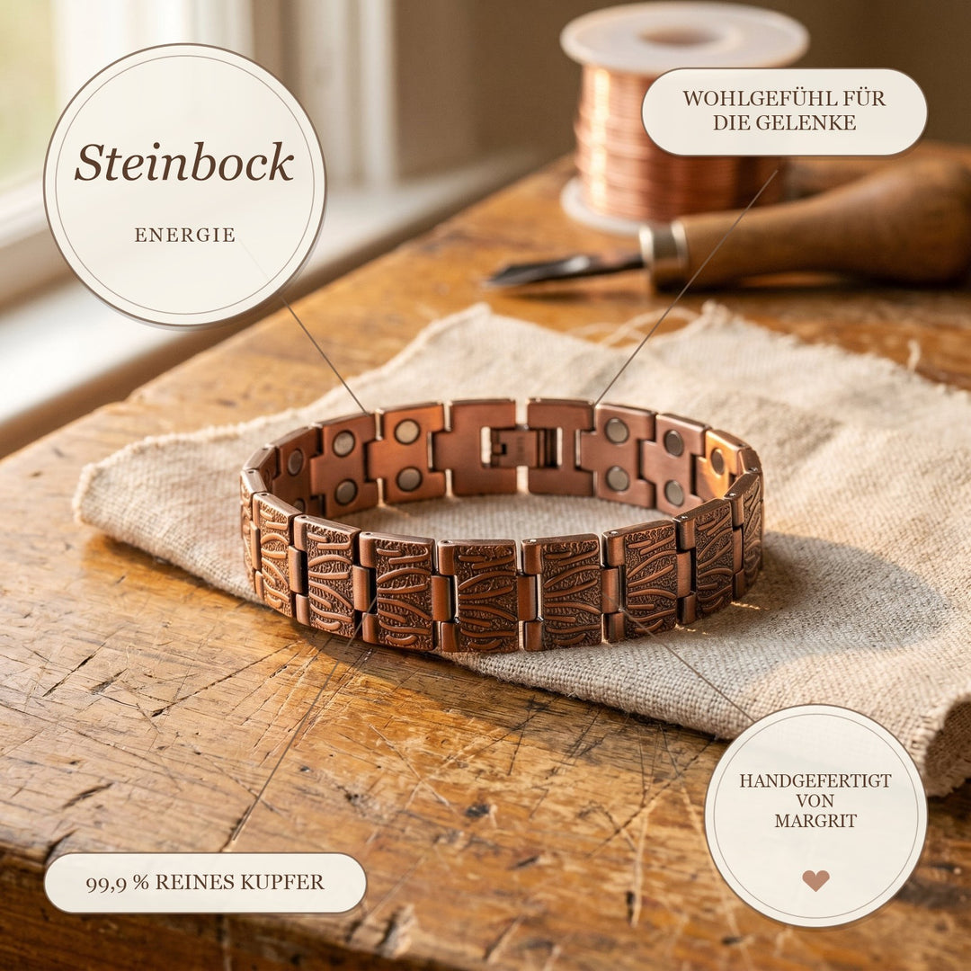 Margrits Steinbock Herren-Kupferarmband