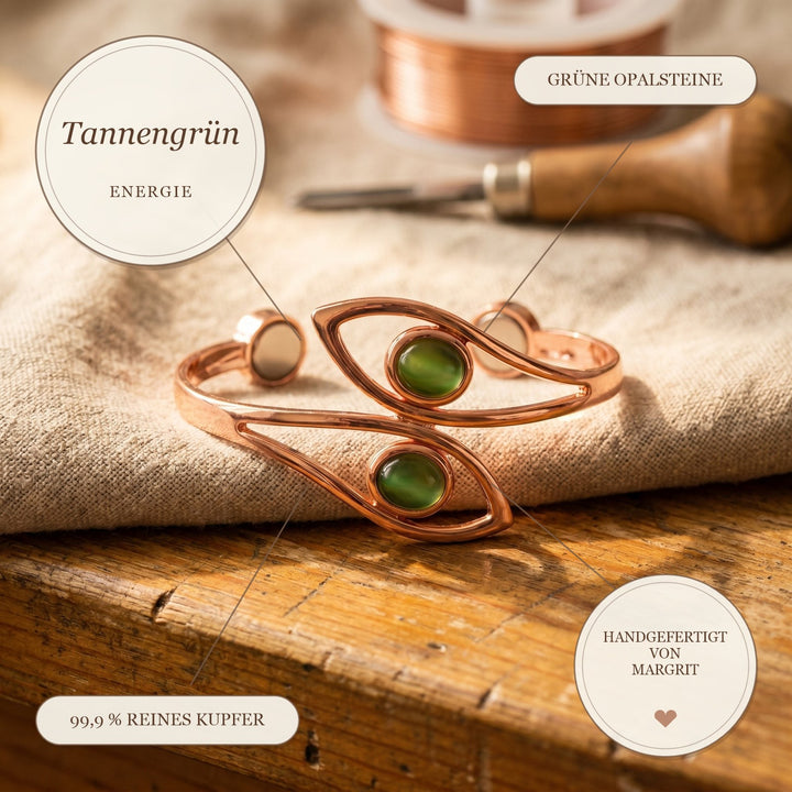 Margrits Tannengrün Kupferarmband