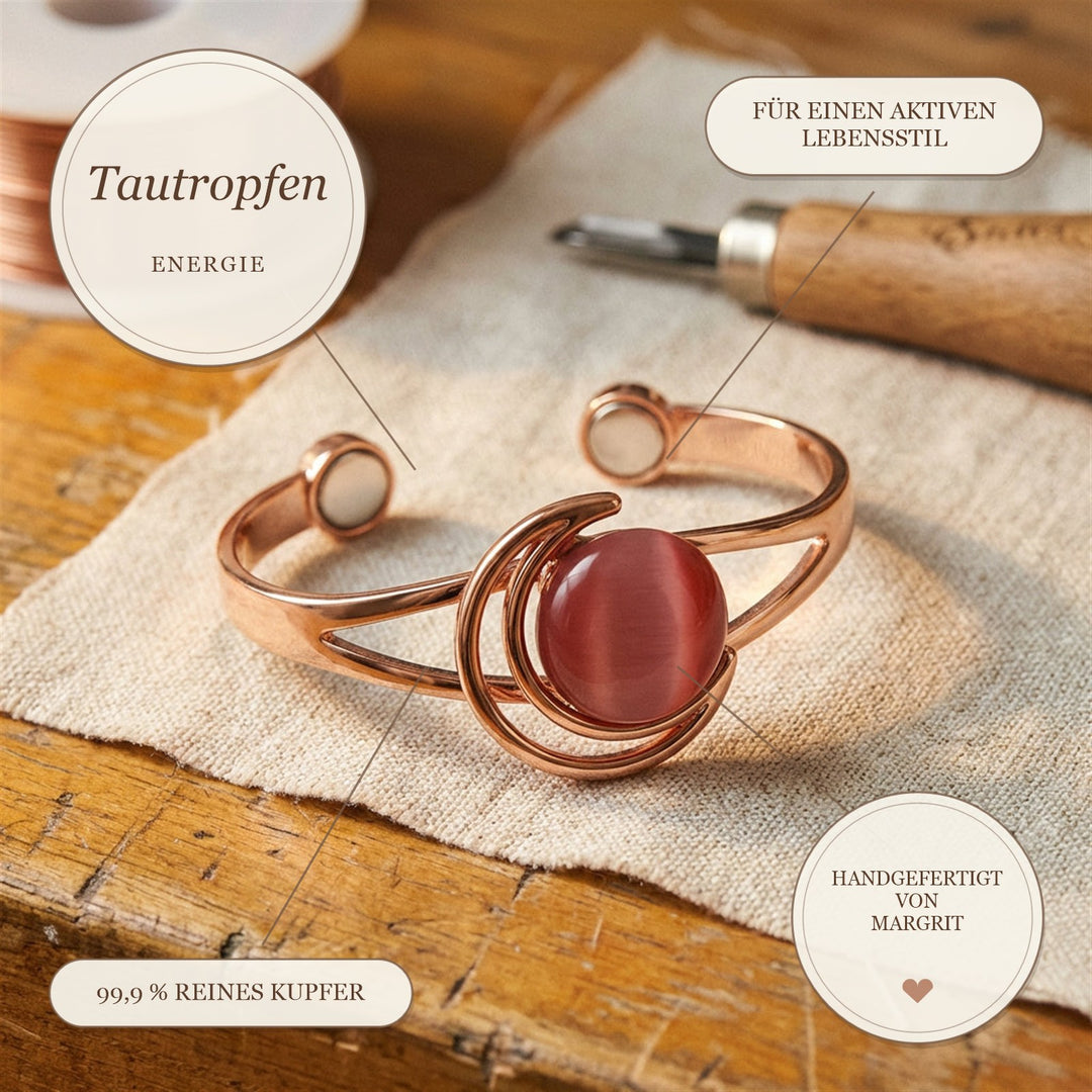Margrits Tautropfen Kupferarmband Rosa